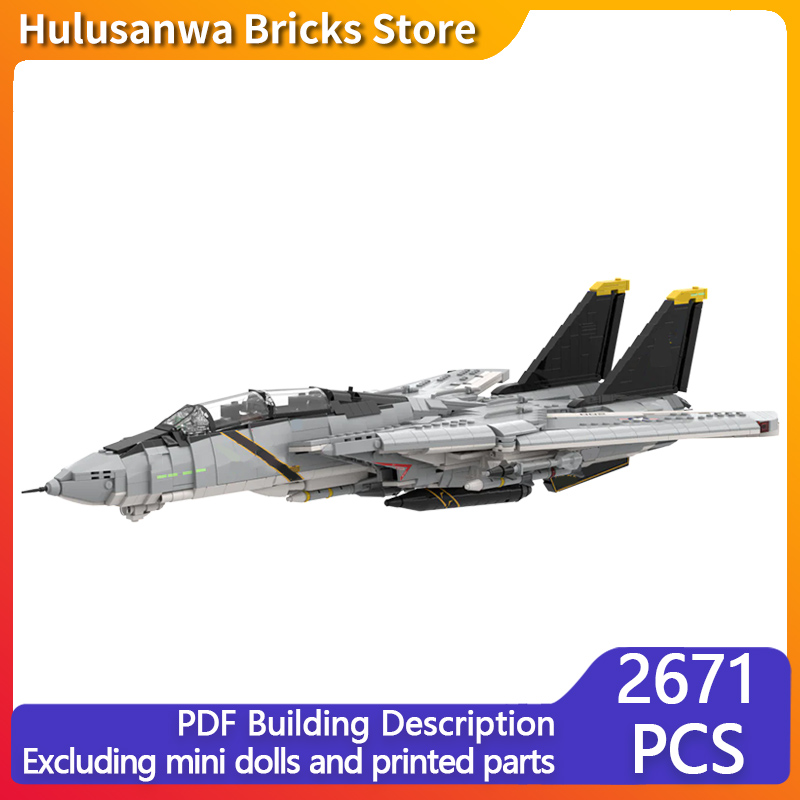 Heavy Equipment Games - Model myśliwca ciężkiego F-14A, klocki konstrukcyjne
